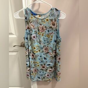 Apt. 9 Floral Tank Top - Blue and Pink